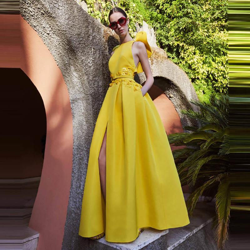 Party Dresses Yellow High Slit Evening Dress Satin With Pocket Flowers Vestidos Largo Islamic Dubai Elegant Long Gown Prom, Navy blue
Party Dresses Yellow High Slit Evening Dress Satin With Pocket Flowers Vestidos Largo Islamic Dubai Elegant Long Gown Prom, Navy blue