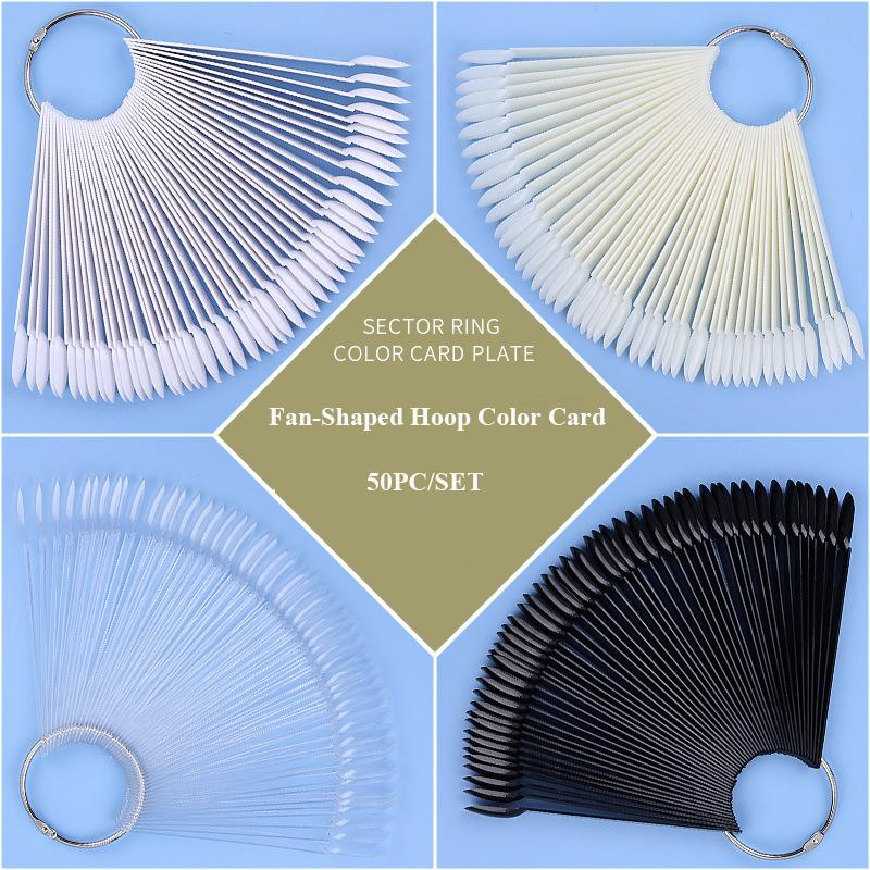 False Nails Clear Nature Black Tips For Nail Art Display Oval Fan Style Swatch Polish Stand Practice Manicure Tools