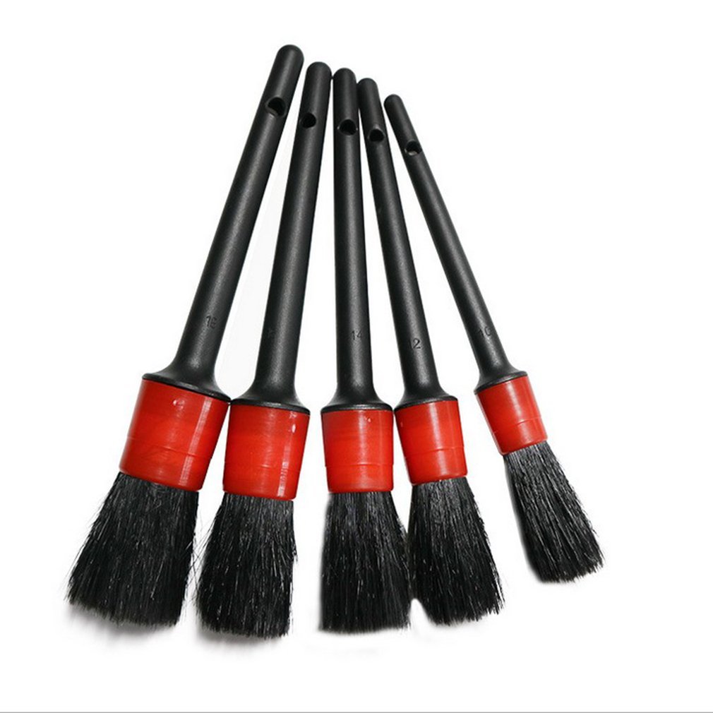 Car Cleaning Tool 5Pcs Car Detail Brush Set For Car Interior Clock Velgen Dashboard Wiel Air Vent Trim