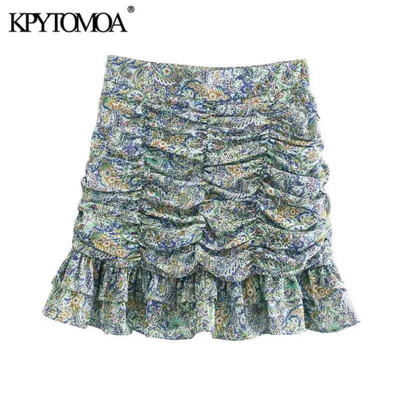 KPYTOMOA Women Chic Fashion With Ruffled Pleated Printed Mini Skirts Vintage High Waist Back Zipper Female Mujer 210702, As picture
KPYTOMOA Women Chic Fashion With Ruffled Pleated Printed Mini Skirts Vintage High Waist Back Zipper Female Mujer 210702, As picture