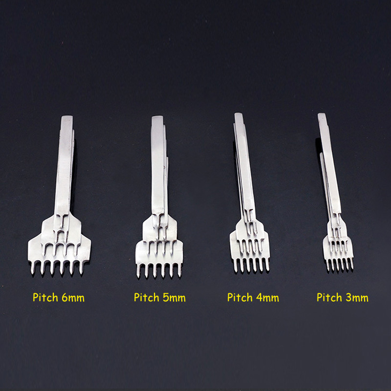 Hole Punches Handmade Leather Tool Home Sewing 1 Pcs Punching Lacing Stitching Punch 3/4/5/6mm Leather Craft Tools 1/2/4/6 Prong