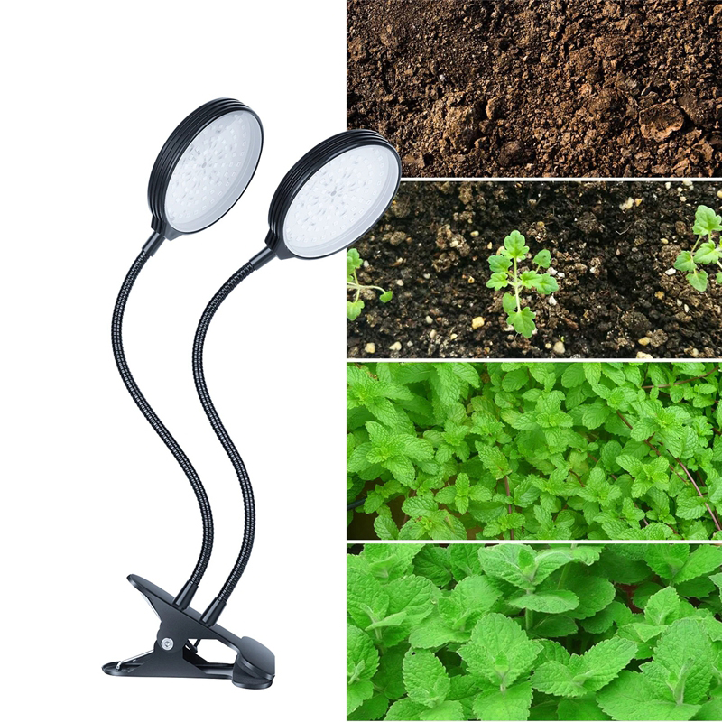 15W 30W 45W 60W LED Grow Light 4 Head Timing 5 Dimmable Levels usb Plant Lights for Indoor with Full Spectrum Phytolamps Adjustable Goosencck 4/8/12H 