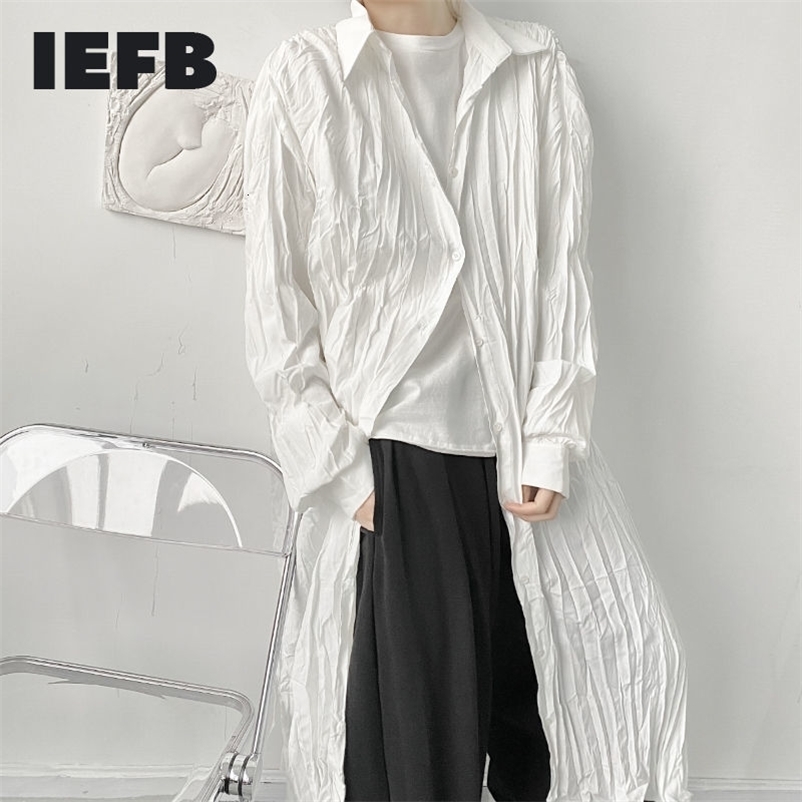 IEFB Niche Design Men's Wrinkled Oversize Long Shirt Fashion Japan Streetwear Black White Causal Sunscreen Clothing 210708
IEFB Niche Design Men's Wrinkled Oversize Long Shirt Fashion Japan Streetwear Black White Causal Sunscreen Clothing 210708