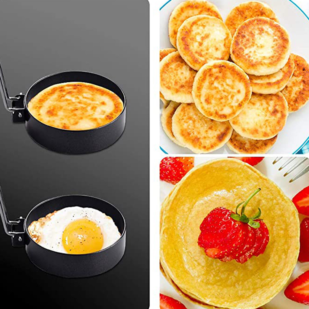 4/5 Stainless steel adhesive roll handling round rings shaping pancakes ring molds round egg pancake mould