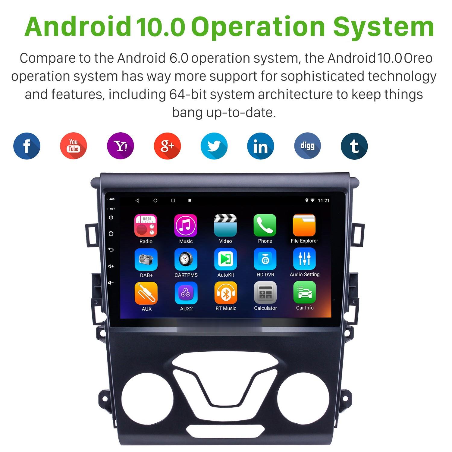 Android 10 car dvd Player GPS Navigation system for Ford Mondeo 2012-2014 with support Rearview Camera All-in-one 9 Inch