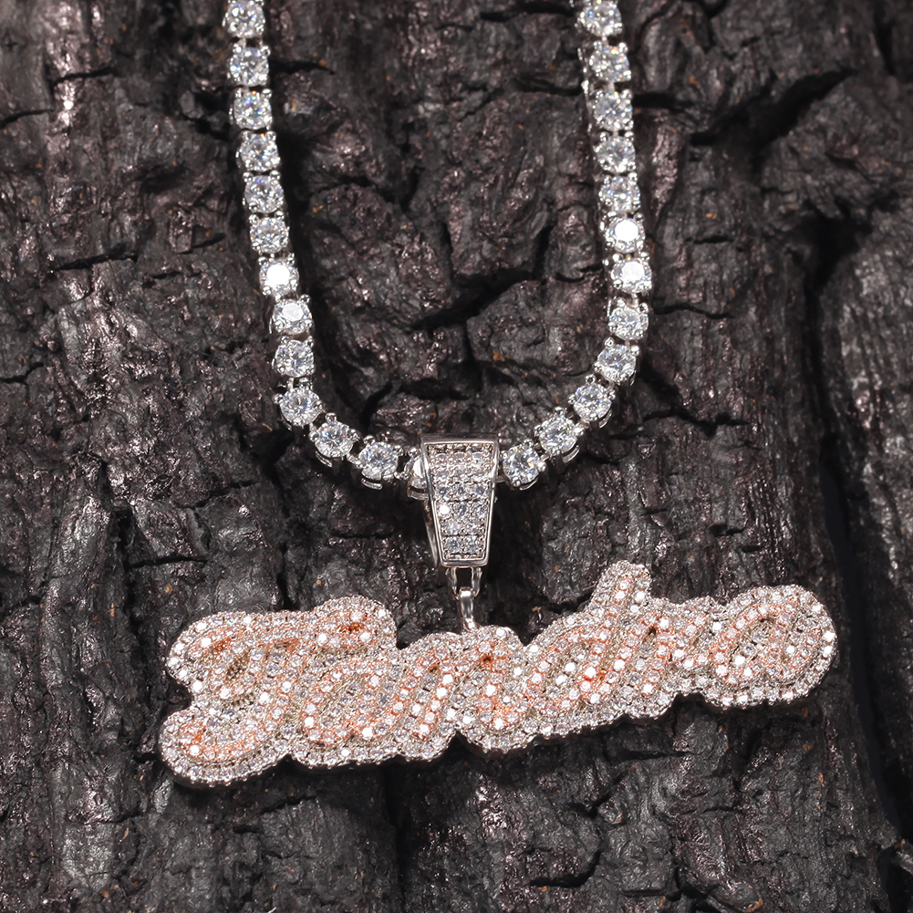 Small Size Custom Initial Letters Name Pendant Necklace Two Colors Women Jewelry Hip Hop Lovely DIY Gift