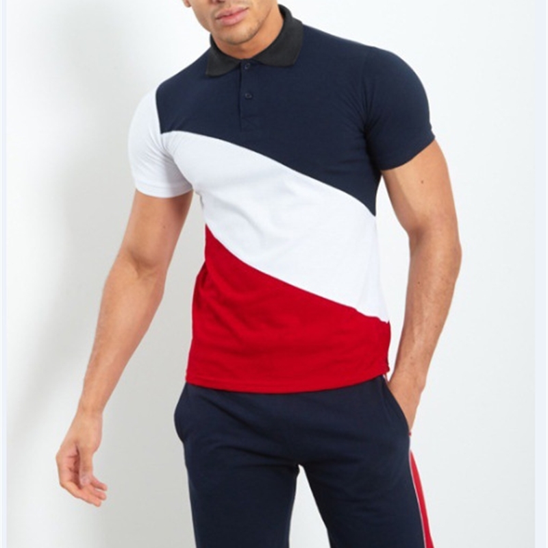 Tracksuit Two Piece Summer Stripe Stitching T-shirt Sports Muscle Fitness Suit Men's Polo Lapel Suit Joggers Set, Black
Tracksuit Two Piece Summer Stripe Stitching T-shirt Sports Muscle Fitness Suit Men's Polo Lapel Suit Joggers Set, Black