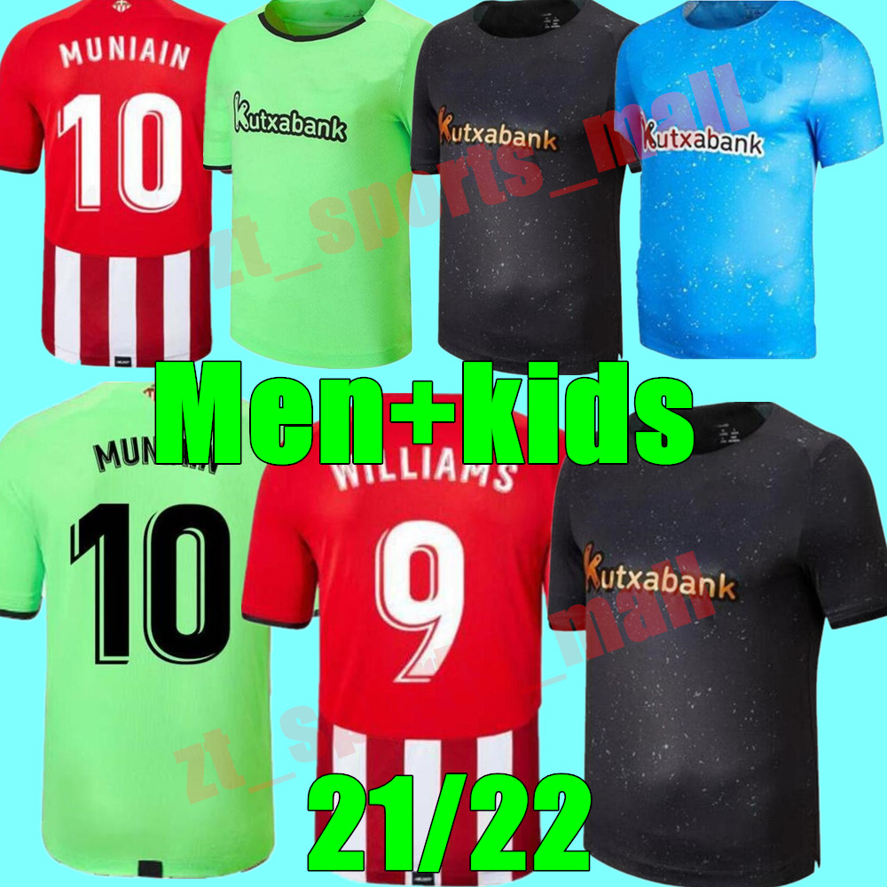 21 22 Bilbao Soccer Jersey home Athletic RAUL GARCIA BERENGUER WILLIAMS 2021 2022 VILLALIBRE MUNIAIN YURI I.MARTINEZ goalkeeper GK Men + kids kit football shirt, Adult away