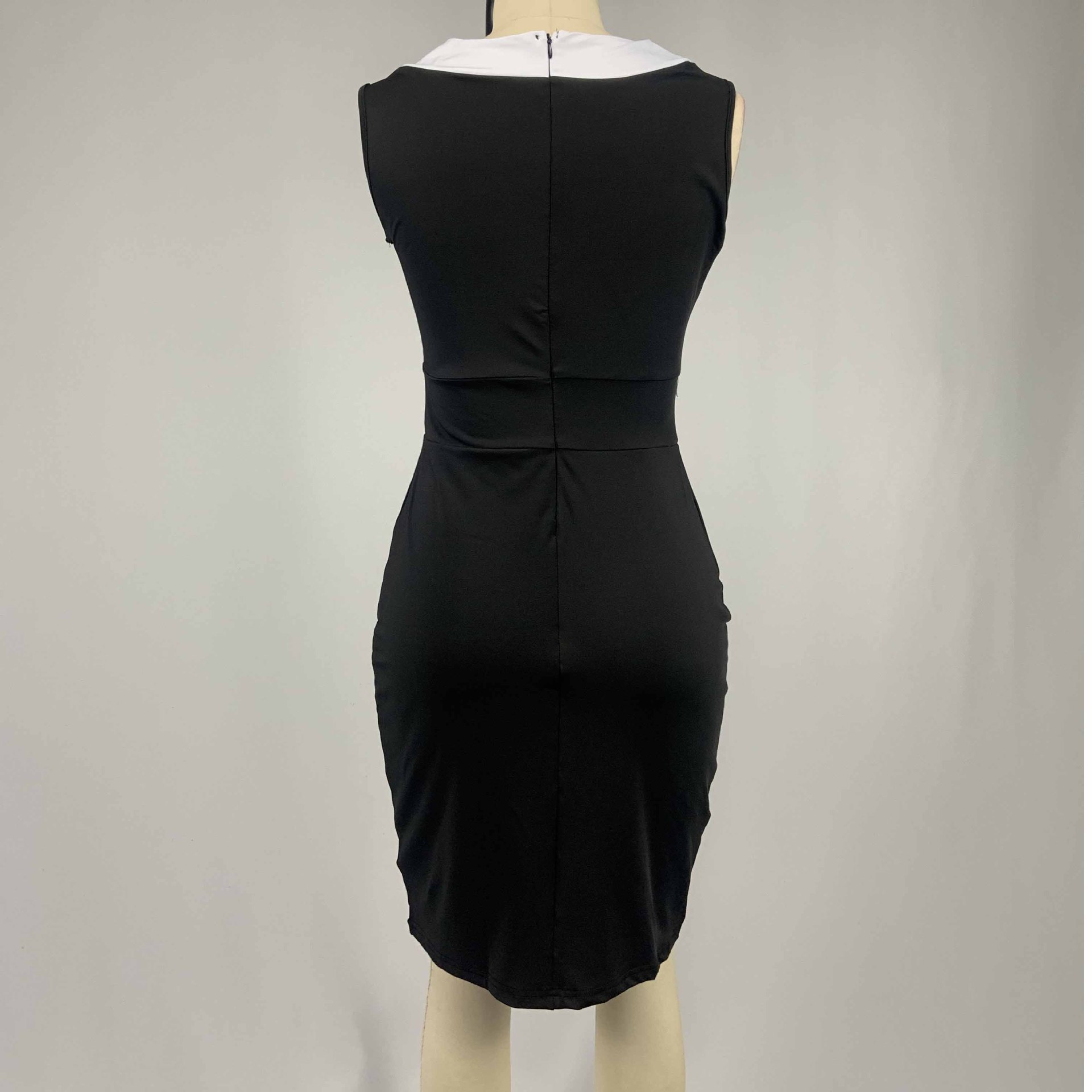 Summer Dress Women Patchwork Black White Sexy V Neck Party vestido de mujer Casual Slim Bodycon Plus Size Women Clothing 210331