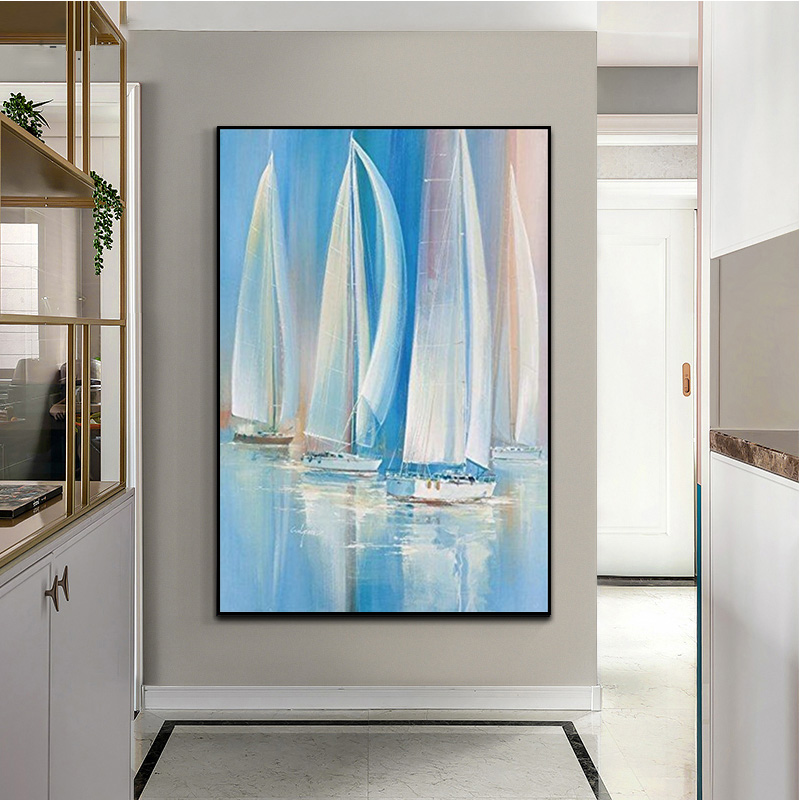 Modern Minimalist Decorative Painting Boat Picturse For Living Room Abstract Art Wall Painting Creative Posters And Prints