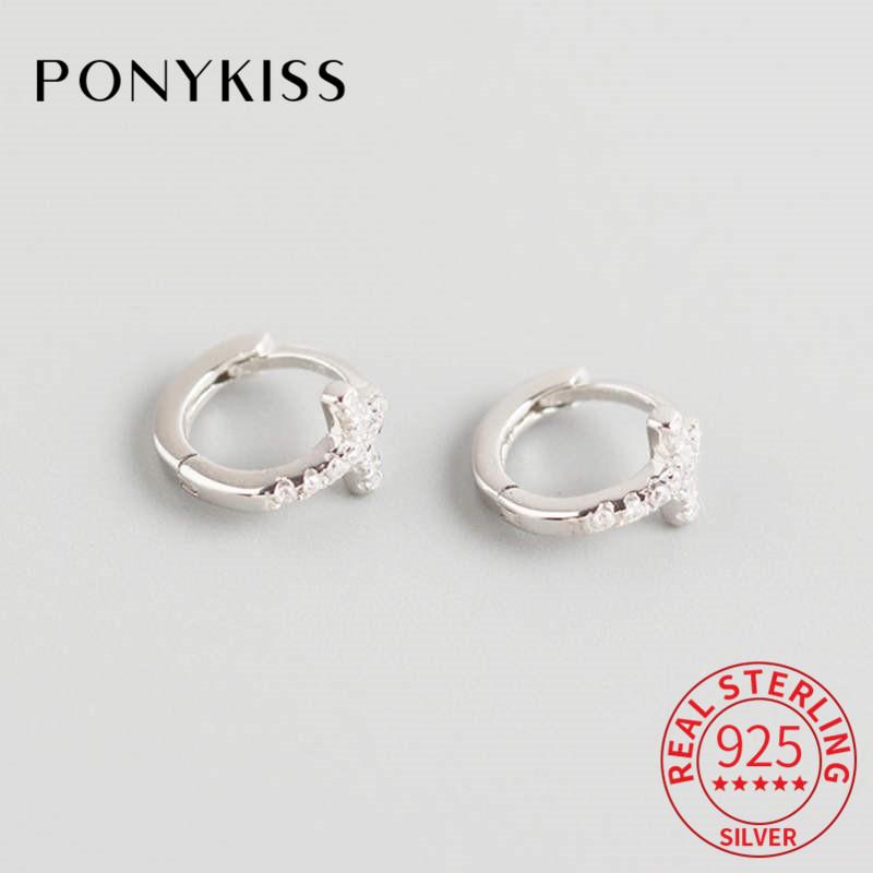 Hoop & Huggie PONYKISS Genuine S925 Sterling Silver Cross Zircon Minimlist Earrings Women Party Fine Jewelry Accessories Classic Gift
Hoop & Huggie PONYKISS Genuine S925 Sterling Silver Cross Zircon Minimlist Earrings Women Party Fine Jewelry Accessories Classic Gift