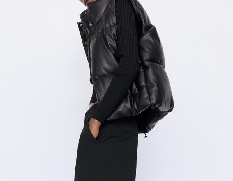 Women's Vests Black Cotton Vest Women Sleeveless Stand-up Collar Side Pockets Elastic Belt Trim Adjustable Hem Ladies PU Waistcoat Top, Black;white
Women's Vests Black Cotton Vest Women Sleeveless Stand-up Collar Side Pockets Elastic Belt Trim Adjustable Hem Ladies PU Waistcoat Top, Black;white