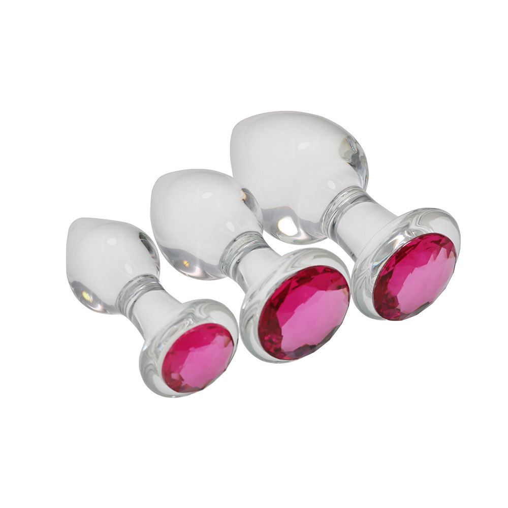 Diamètre 27/33 / 40mm ButtPlug Cristal Glass Butt Butt Dildo Rose Bijoux Insertion Stimuler des jouets sexuels anaux vaginaux pour femmes / homme