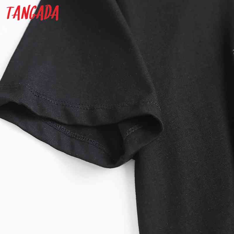 Women Black Letter Golden Print Cotton T Short Sleeve Tees Ladies Casual Tee Shirt Street Wear Top 6D04 210416