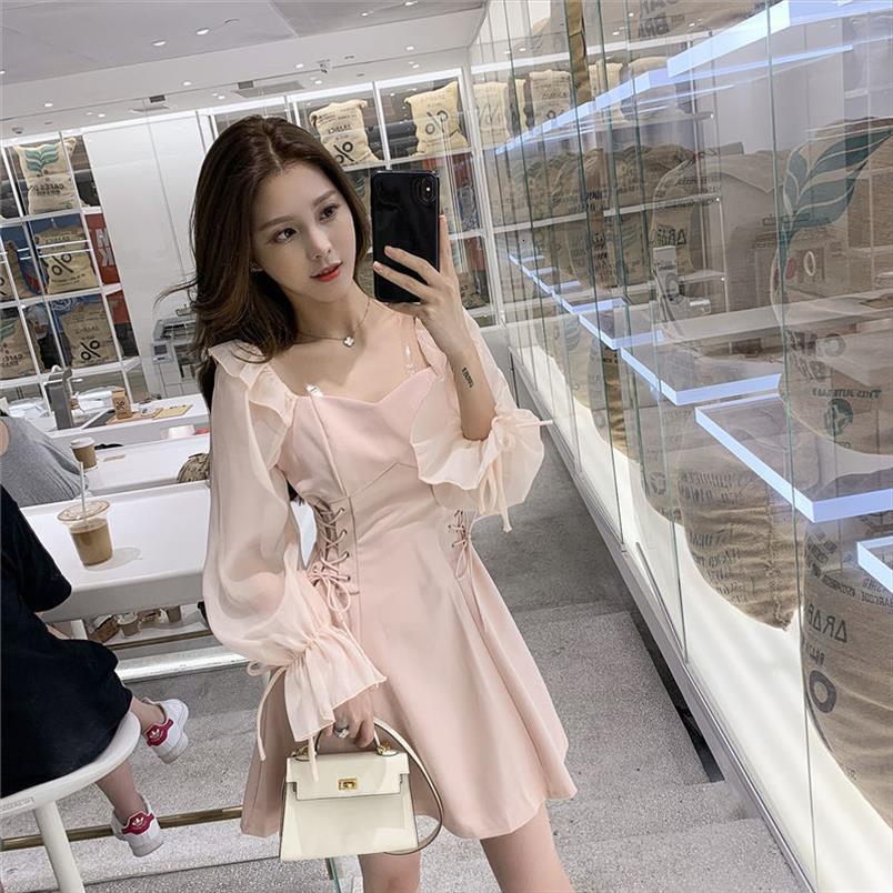 vintage retro square collar women dresses long sleeve lace up side bandage short dress for mesh solid female, Black;gray
vintage retro square collar women dresses long sleeve lace up side bandage short dress for mesh solid female, Black;gray