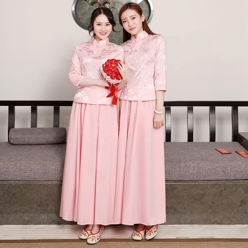 Stage Wear Hanfu National Costume Ancient Chinese Style Pink Bridesmaid Dress Vintage Han Dynasty Princess Fairy Folk Dance Suit
Stage Wear Hanfu National Costume Ancient Chinese Style Pink Bridesmaid Dress Vintage Han Dynasty Princess Fairy Folk Dance Suit