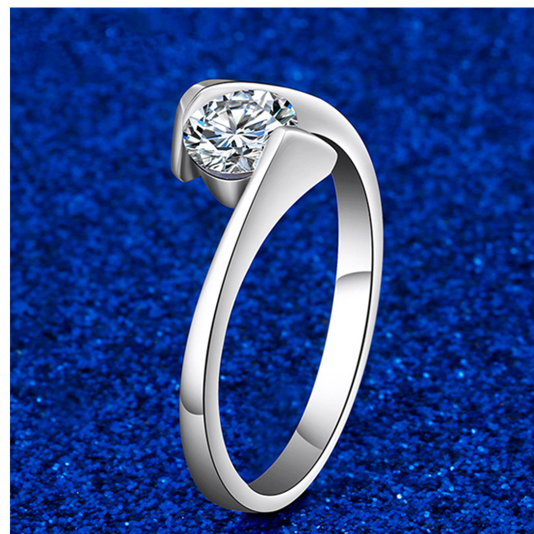 925 Silver Twist Setting Wedding Rings 0.5CT NSCD Simulated Diamond Solitaire Round Ring Women Engagement Jewelry 18K White Gold Plated
925 Silver Twist Setting Wedding Rings 0.5CT NSCD Simulated Diamond Solitaire Round Ring Women Engagement Jewelry 18K White Gold Plated