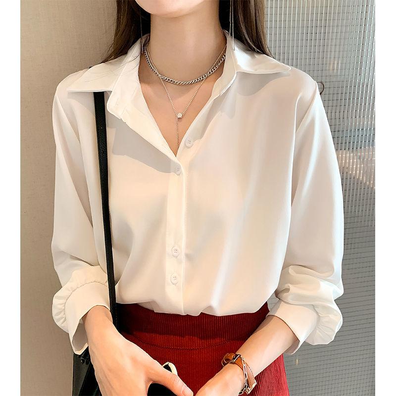 Women' Blouses & Shirts Plus Size White Pink Blue Black Buttoned Shirt Women Chiffon Blouse Long Sleeve 2021 Fashion For Party Office Lady
Women' Blouses & Shirts Plus Size White Pink Blue Black Buttoned Shirt Women Chiffon Blouse Long Sleeve 2021 Fashion For Party Office Lady