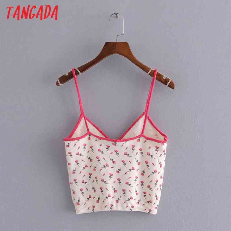 Women Floral Camis Crop Top Spaghetti Strap Sleeveless Backless Short Shirts Female Casual Tops 3H256 210416