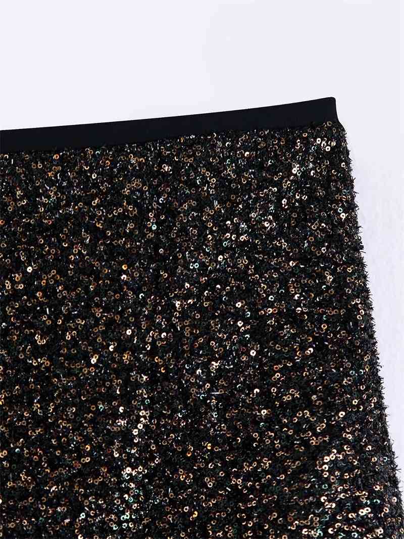 Autumn And Winter Sexy Ladies Gold Glittering Sequins High Waist Casual All-Match Shorts 210521