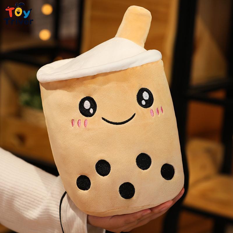 NEW!!! Cute Reversible Boba Bubble Milk Tea Cup Drink Plush Toys Stuffed Doll Kawaii Baby Kids Children Girls Gifts Home Room Decor Wholesale