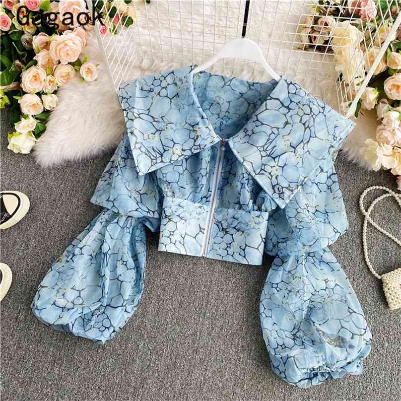 Gagaok Fashion Vintage Women Shirts Spring Autumn Chiffon Lapel Puff Sleeve Short Slim Chic Wild Tops and Blouses K3909 210719, Blue
Gagaok Fashion Vintage Women Shirts Spring Autumn Chiffon Lapel Puff Sleeve Short Slim Chic Wild Tops and Blouses K3909 210719, Blue
