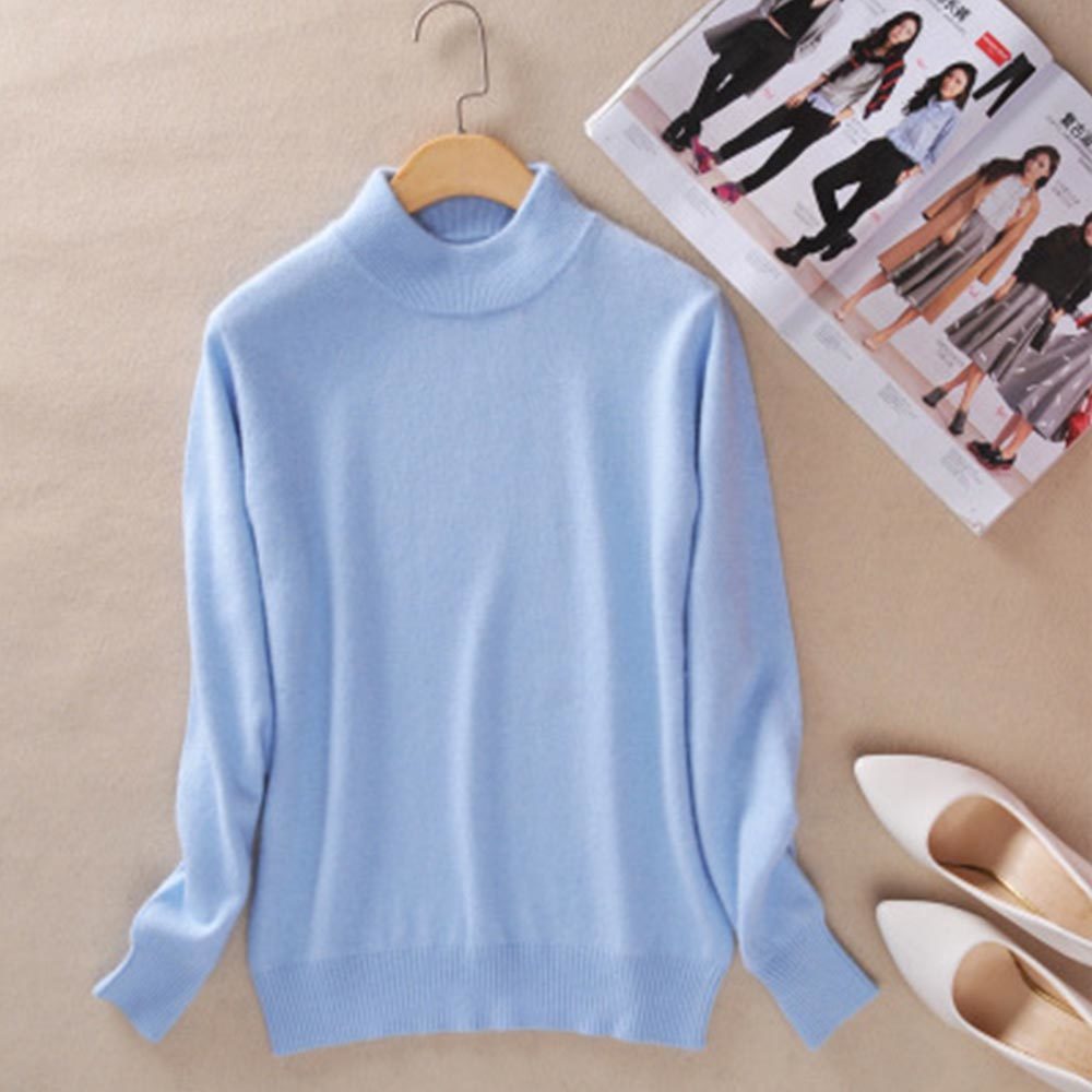Women Winter Cashmere Sweater Long Sleeve O Neck Knitted Slim Warm Thick Pullover White Jumper 210428