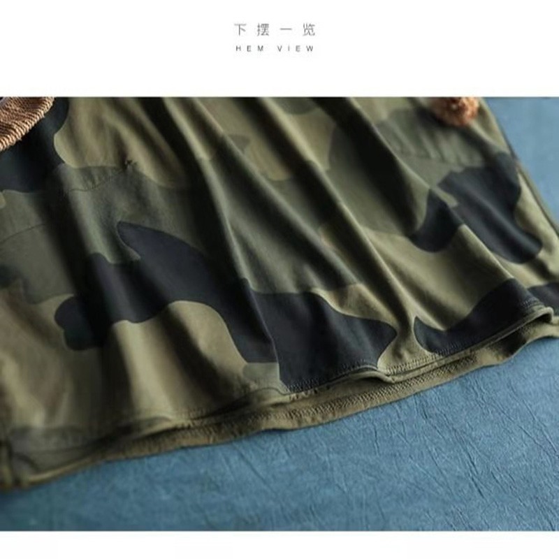 Arrival Summer Korean Style Women Loose Casual Short Sleeve O-neck T Shirt Camouflage Print Cotton T-shirt W10 210512