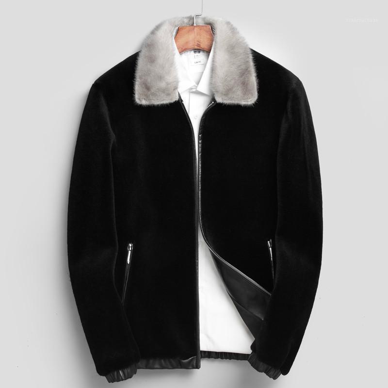 Men's Leather & Faux Real Fur Coat Natural Wool Winter Jacket Men Clothes Mens Mink Collar Warm Outwear Veste Homme, Black
Men's Leather & Faux Real Fur Coat Natural Wool Winter Jacket Men Clothes Mens Mink Collar Warm Outwear Veste Homme, Black