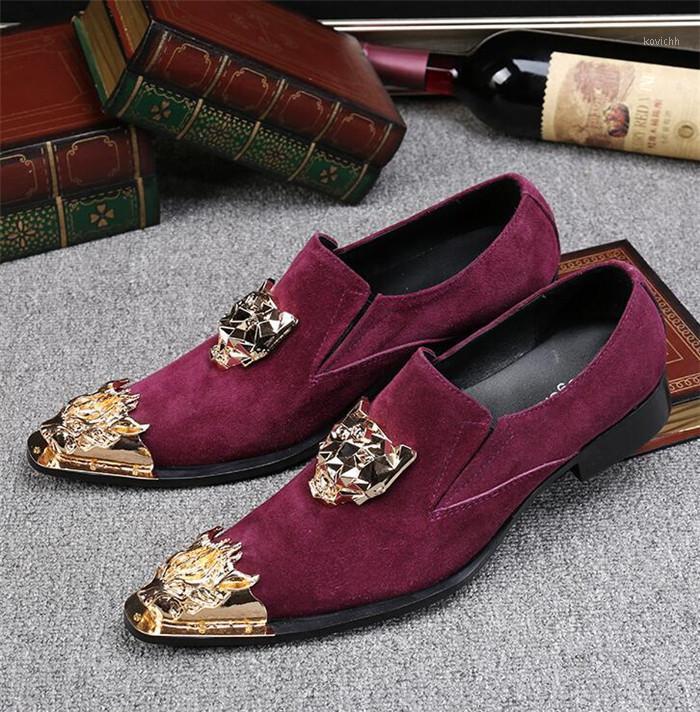 Stylist Pointed Toe Personalized Shoes Leather Slip-on Fashion Men's Nightclub Iron Head Dress Nubuck, Wine red
Stylist Pointed Toe Personalized Shoes Leather Slip-on Fashion Men's Nightclub Iron Head Dress Nubuck, Wine red