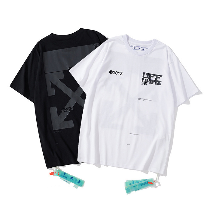 Tshirts Tops Off Black Offset Arrow Print Short Sleeve Fashion Brand Men's and Women's Loose Bottomed, White
Tshirts Tops Off Black Offset Arrow Print Short Sleeve Fashion Brand Men's and Women's Loose Bottomed, White