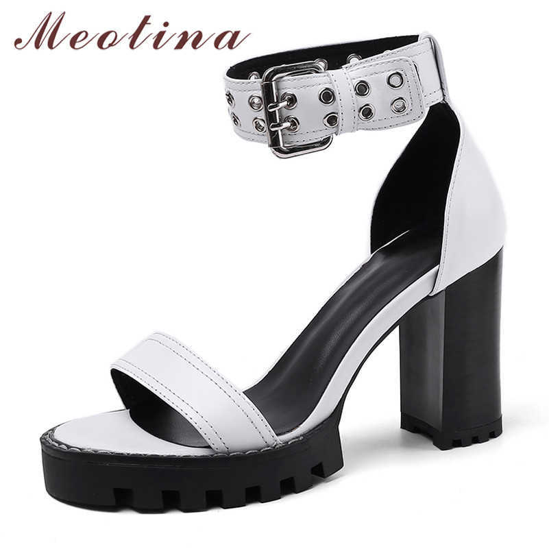 Meotina Summer Sandals Shoes Women Natural Genuine Leather Thick Heel Ankle Strap Shoes Buckle Super High Heel Sandals Lady -10 210608, Black
Meotina Summer Sandals Shoes Women Natural Genuine Leather Thick Heel Ankle Strap Shoes Buckle Super High Heel Sandals Lady -10 210608, Black