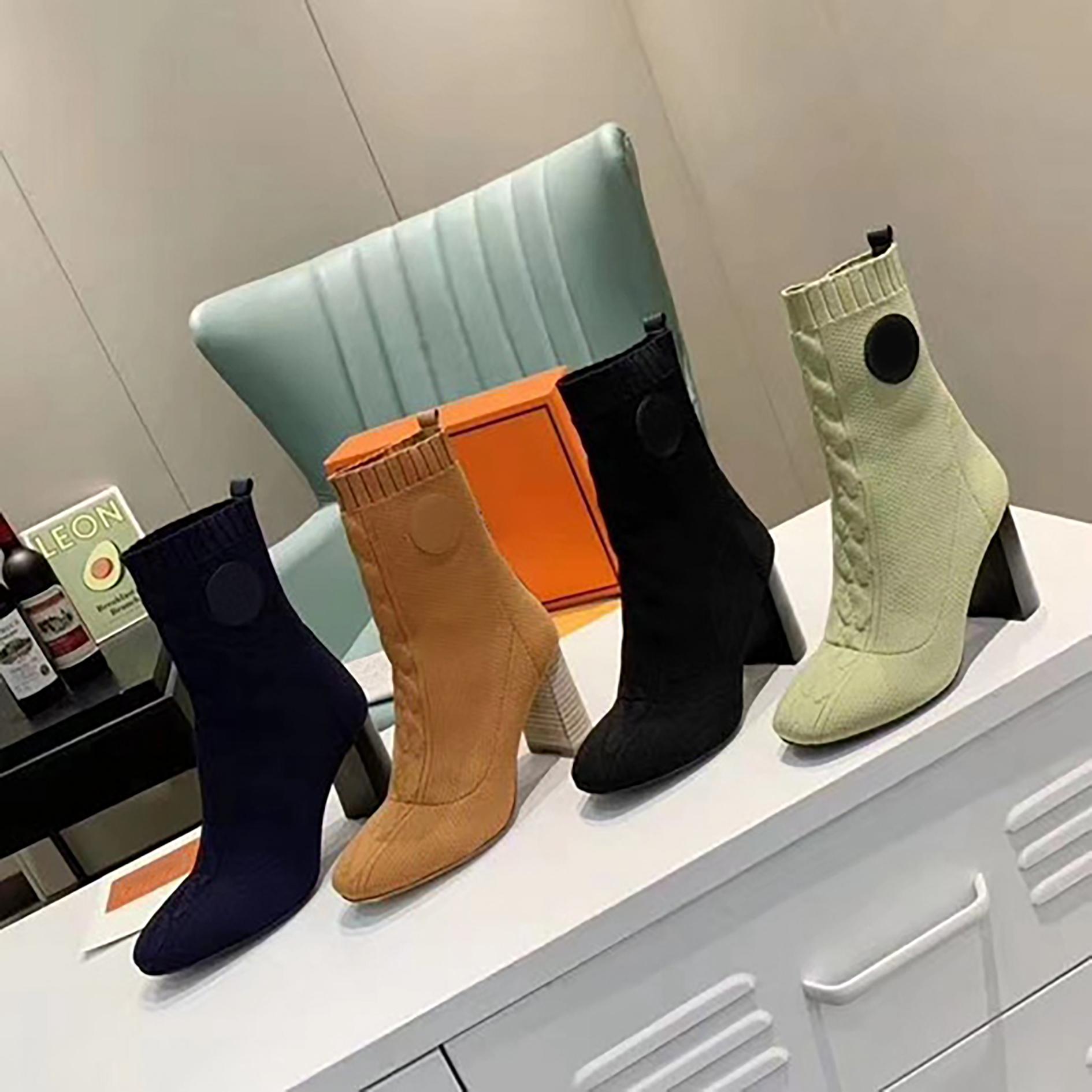 2021 Designer Knitting Women Boots Laureate Sexy Wool Pointed Shoe knight Elastic Force Boot Luxury Thick High Heels Platform Winter Leather, Black
2021 Designer Knitting Women Boots Laureate Sexy Wool Pointed Shoe knight Elastic Force Boot Luxury Thick High Heels Platform Winter Leather, Black