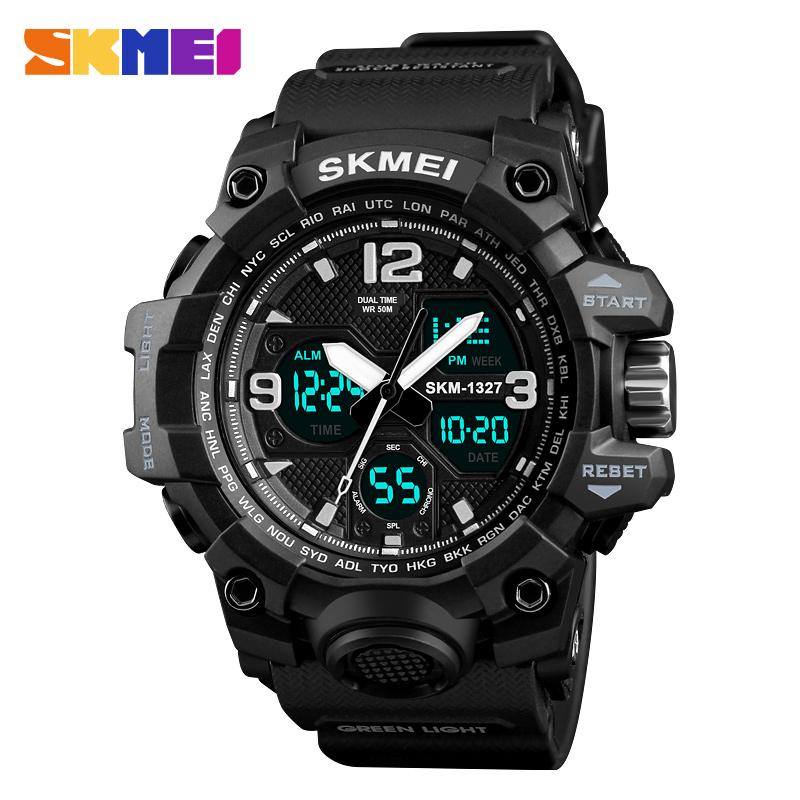 Military Dual Display Male Sport Watches 5Bar Waterproof Digital Clock Men Quartz Wristwatches Relogio Masculino 1327, Slivery;brown
Military Dual Display Male Sport Watches 5Bar Waterproof Digital Clock Men Quartz Wristwatches Relogio Masculino 1327, Slivery;brown