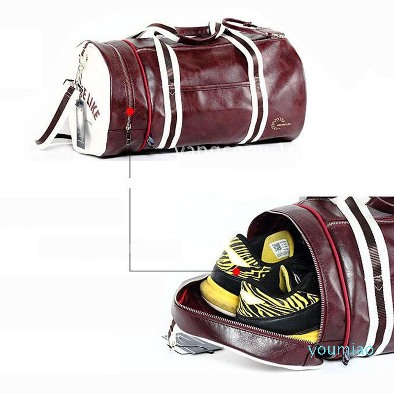Outdoor Bags Sport Gym Bag For Women Men Shoulder With Shoes Storage Pocket Fitness Training Waterproof Leather Travel
