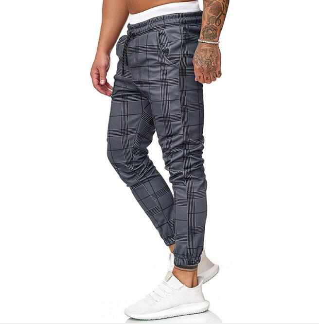 Plaid Pants Men Fashion Hip Hop Joggers Streetwear Sweatpants For Harem Casual Stripe Trousers Checked Men's