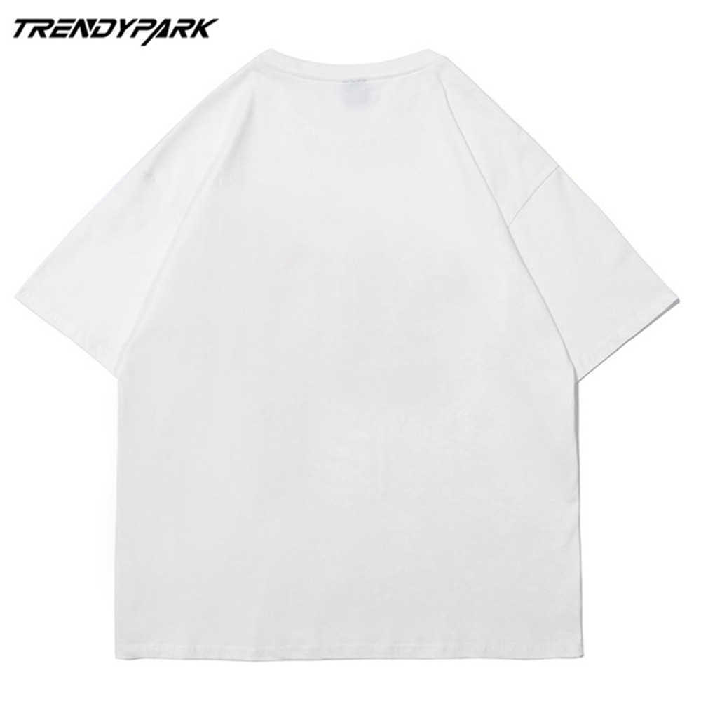 Men's Tshirt Summer Short Sleeve Cute Flying Heart Printed Hip Hop Oversized Cotton Casual Harajuku Streetwear Top Tshirts 210601