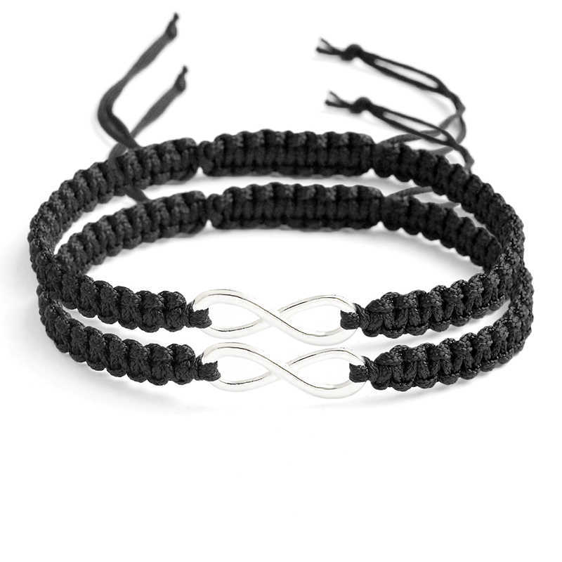 2pcs Infinity Handmade Bracelet Set Friendship Bracelet Set Infinity Love Couples Bracelet Set Infinity Jewelry X0706