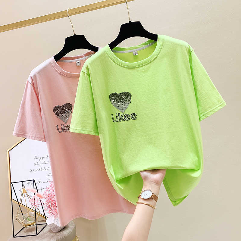 Harajuku Tshirt Women Tops Korea Style Pink Green Summer V-Neck Female T-shirt Women Tee Shirt Short Sleeve Fashion 210604
Harajuku Tshirt Women Tops Korea Style Pink Green Summer V-Neck Female T-shirt Women Tee Shirt Short Sleeve Fashion 210604
