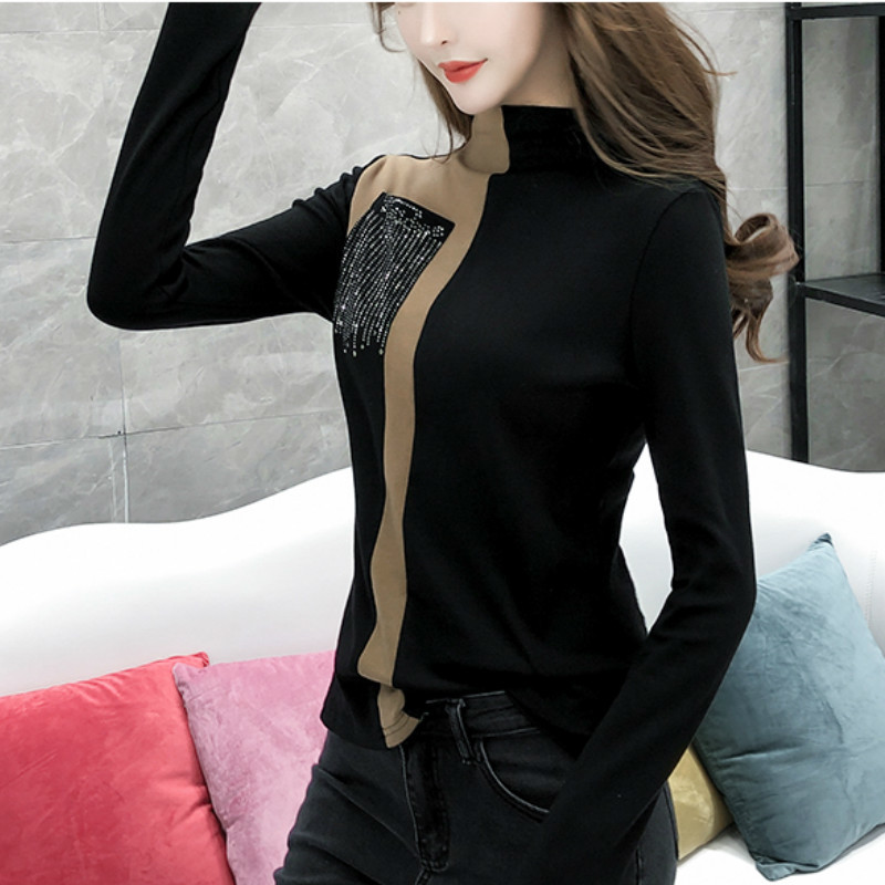 poleras mujer de moda long sleeve shirt women tee femme clothes stranger things t Patchwork 7557 50 210427