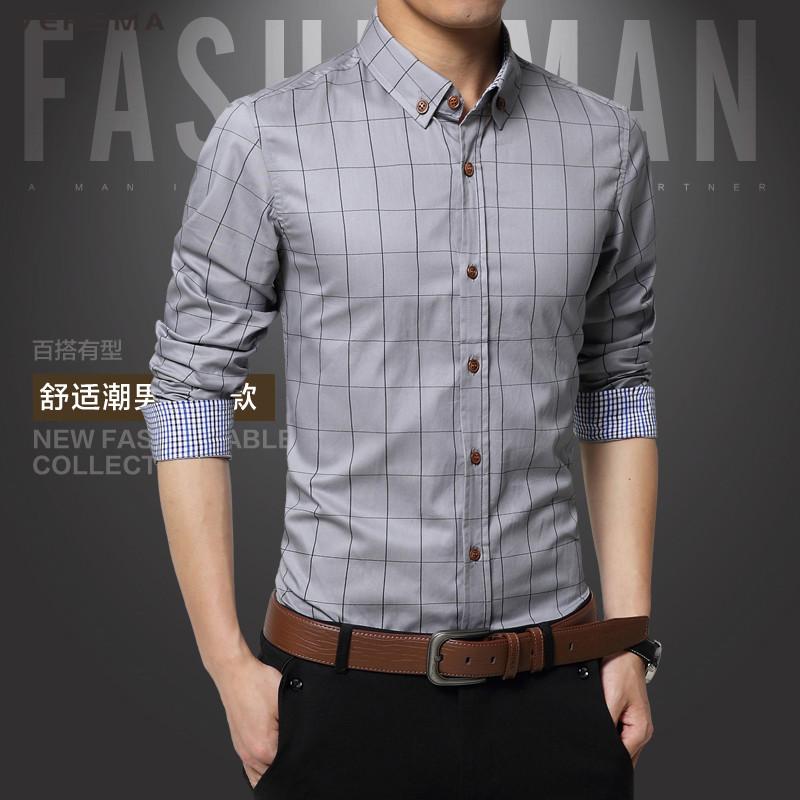Red Plaid Shirt Men Warm Checker Tartan Clothing Mens Shirts Slim Fit Brand-clothing Long Sleeve Checkered 5XL Men's Casual