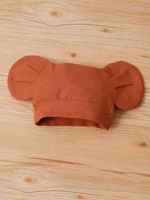 Baby Cartoon Elephant Print Jumpsuit & Hat SHE