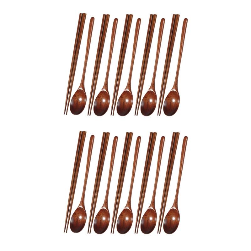 Dinnerware Sets 2X Teak Wooden Spoons And Chopsticks Set, Non-Stick Soup-Teaspoon For Kitchen Cooking Utensil Tools
Dinnerware Sets 2X Teak Wooden Spoons And Chopsticks Set, Non-Stick Soup-Teaspoon For Kitchen Cooking Utensil Tools