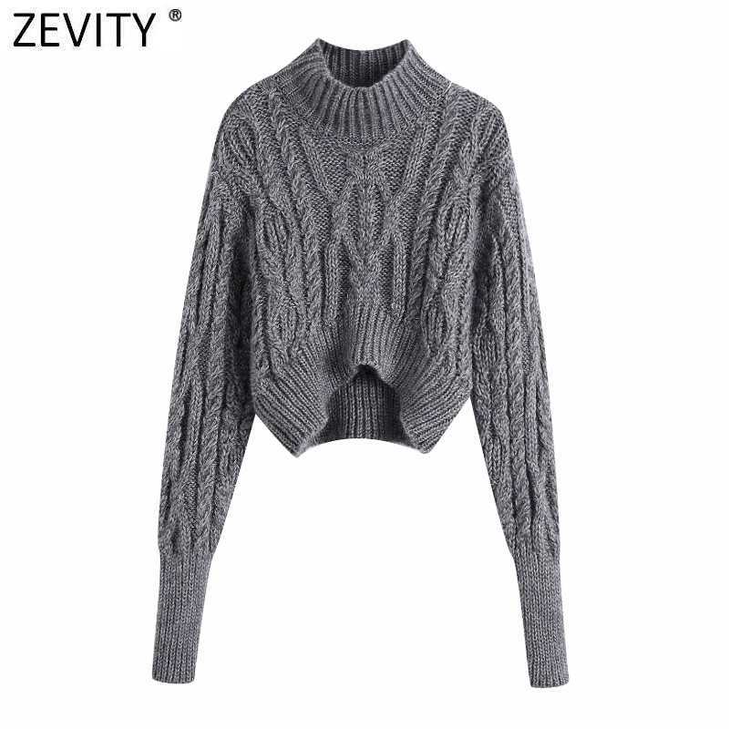 Zevity Women Vintage Turtleneck Twist Crochet Short Knitting Sweater Female Lantern Sleeve Chic Casual Pullovers Tops S564 210603, As pic s564bb
Zevity Women Vintage Turtleneck Twist Crochet Short Knitting Sweater Female Lantern Sleeve Chic Casual Pullovers Tops S564 210603, As pic s564bb