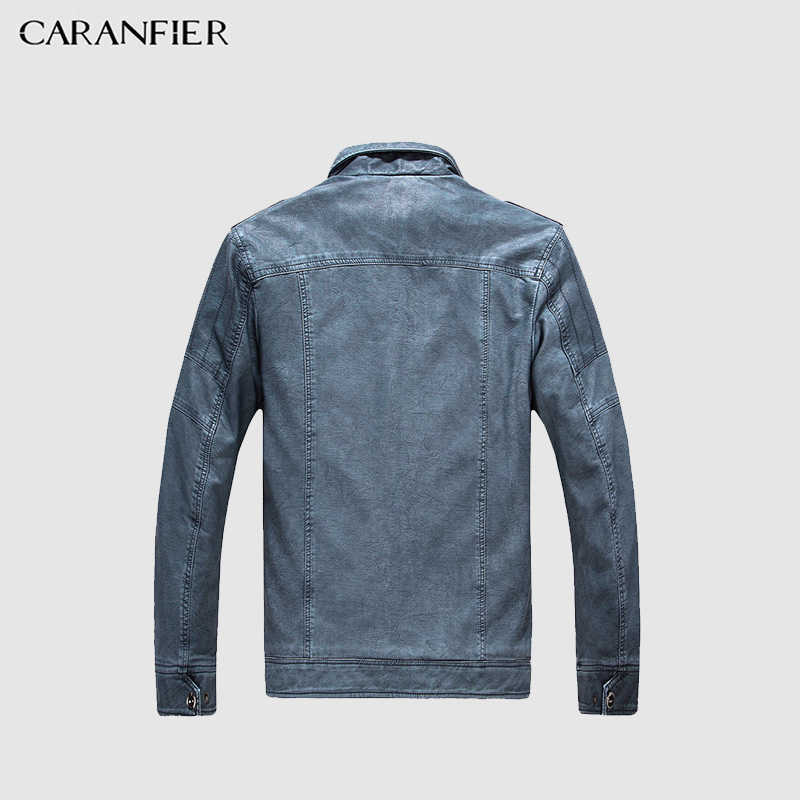 CARANFIER Mens Wash Leather Jackets Winter Men Faux Fleece Plus Thick Warm Coat Biker Motorcycle Male Classic Jacket Top Quality 211018