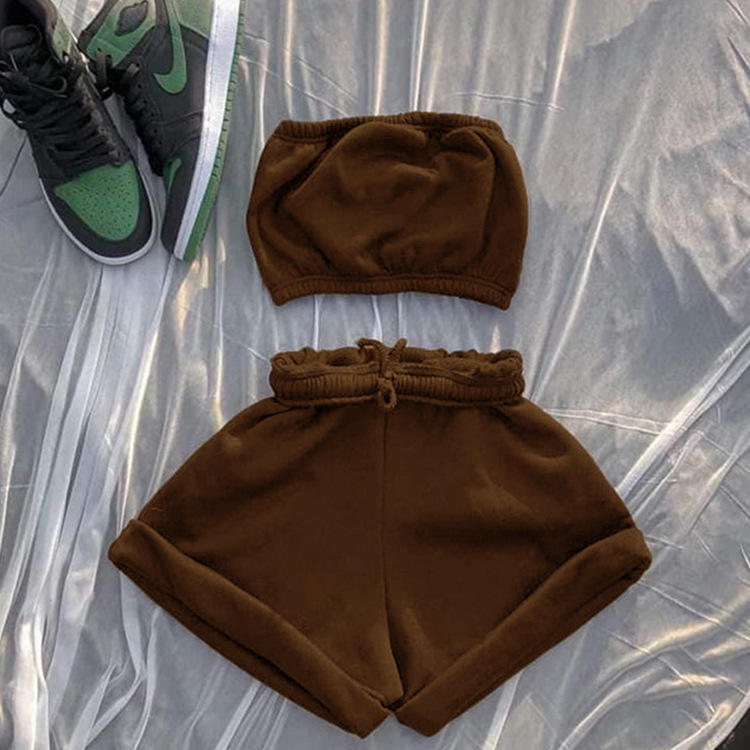 Casual Cotton Sportswear Two Piece Tracksuits Women Sleeveless Top+Drawstring Elastic Shorts Matching Set Athleisure Outfits