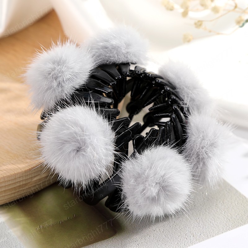 Bird Nest Hair Claw Fashion Ponytail Clip Hair Barrettes Women Fur Ball Decoration Headwear Hair Accessories