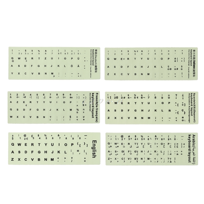 Fluorescent Keyboard Stickers Luminous Waterproof Keyboard Protective Film Laptop Accessories