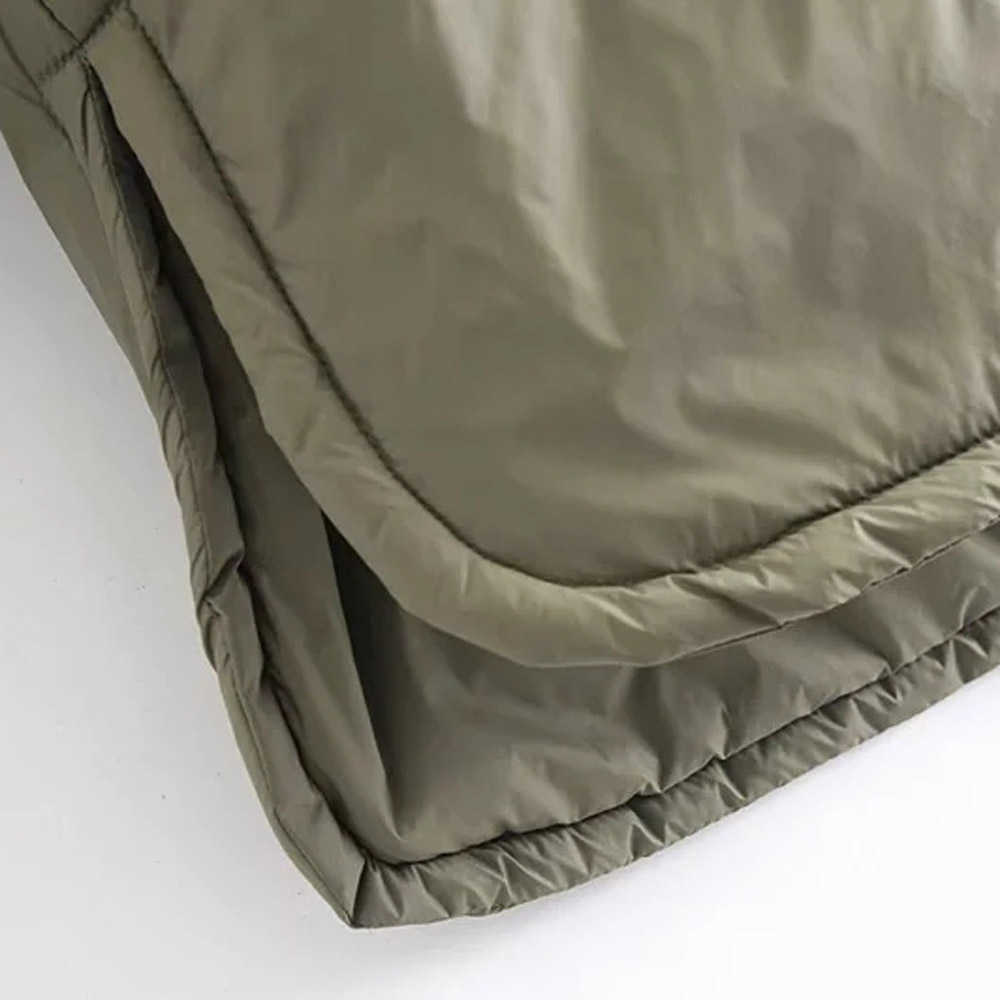 Winter Fashion Arrival Turn Down Collar Long Sleeve Shirt Coats Black Green Women Parkas With Pockets Mujer Solid Jackets 211013