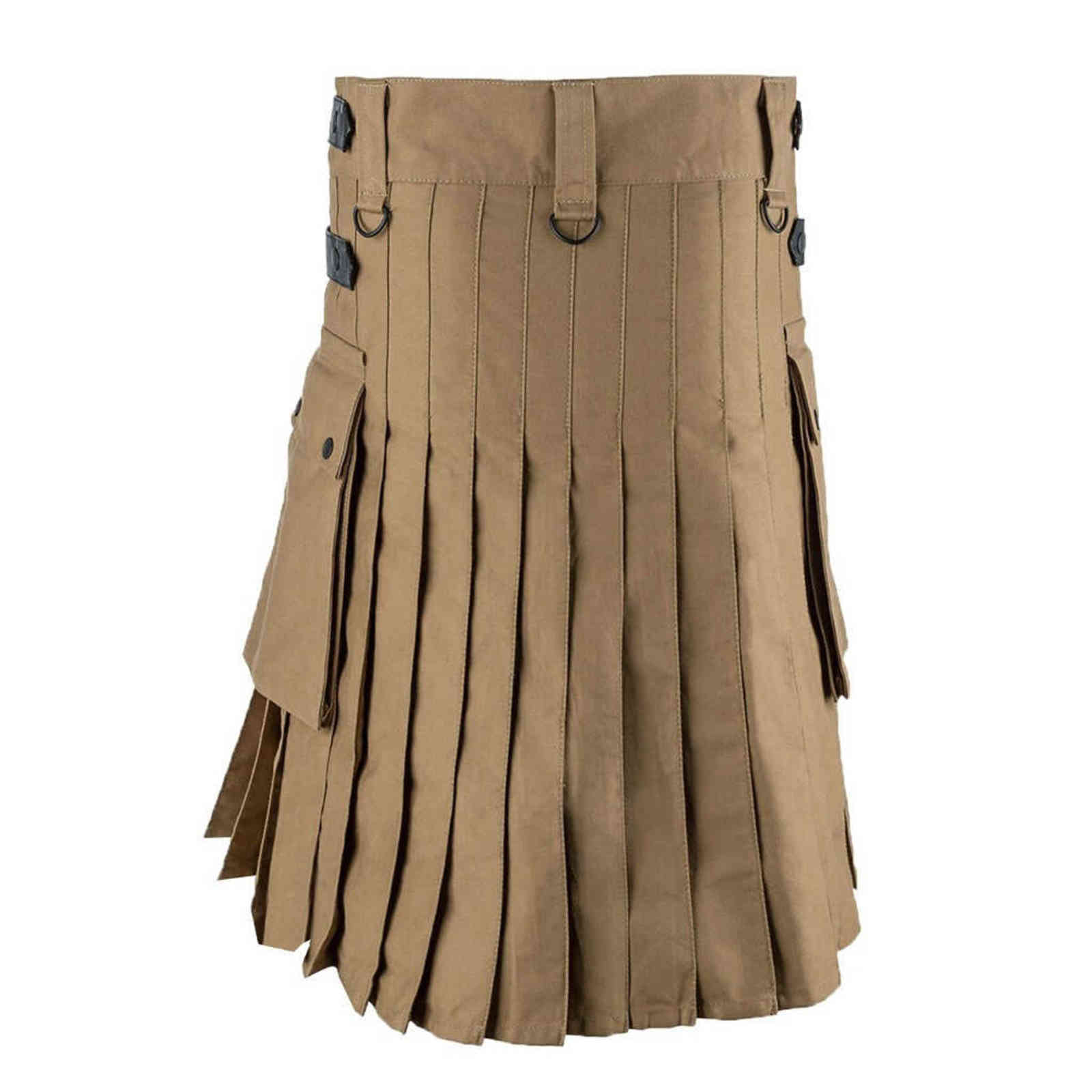 Mens Skirt Vintage Kilt Scotland Gothic Punk Fashion Kendo Pocket Skirts Scottish Clothing Casual Autumn Mens Streetwear New H1110 - view 7